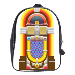 Jukebox Music Record Player Retro School Bag (large) by Simbadda