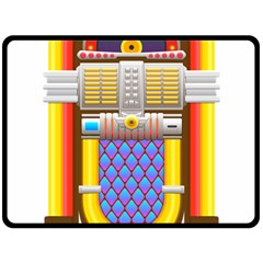 Jukebox Music Record Player Retro Double Sided Fleece Blanket (large)  by Simbadda