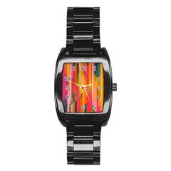 Background Abstract Colorful Stainless Steel Barrel Watch by Simbadda