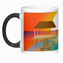 Sunset Beach Beach Palm Ocean Morph Mugs by Simbadda