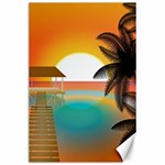 Sunset Beach Beach Palm Ocean Canvas 24  x 36  23.35 x34.74  Canvas - 1