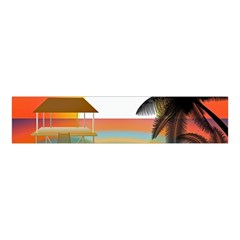 Sunset Beach Beach Palm Ocean Velvet Scrunchie by Simbadda