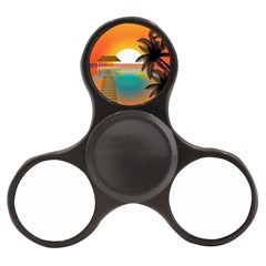 Sunset Beach Beach Palm Ocean Finger Spinner by Simbadda