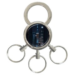 Lighted Tower Beside Building 3-ring Key Chain by Simbadda