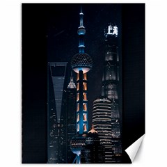 Lighted Tower Beside Building Canvas 18  X 24  by Simbadda