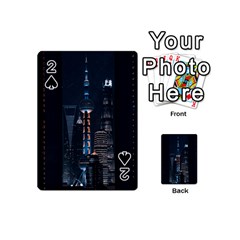 Lighted Tower Beside Building Playing Cards 54 Designs (mini) by Simbadda