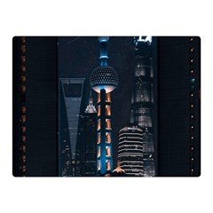 Lighted Tower Beside Building Double Sided Flano Blanket (mini)  by Simbadda