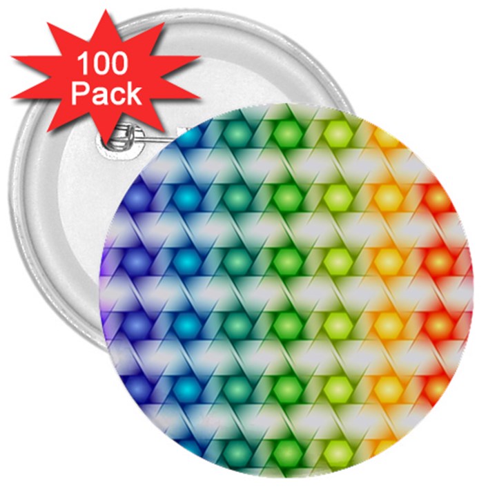 Background Colorful Geometric 3  Buttons (100 pack) 