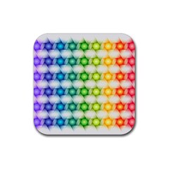 Background Colorful Geometric Rubber Coaster (square)  by Simbadda