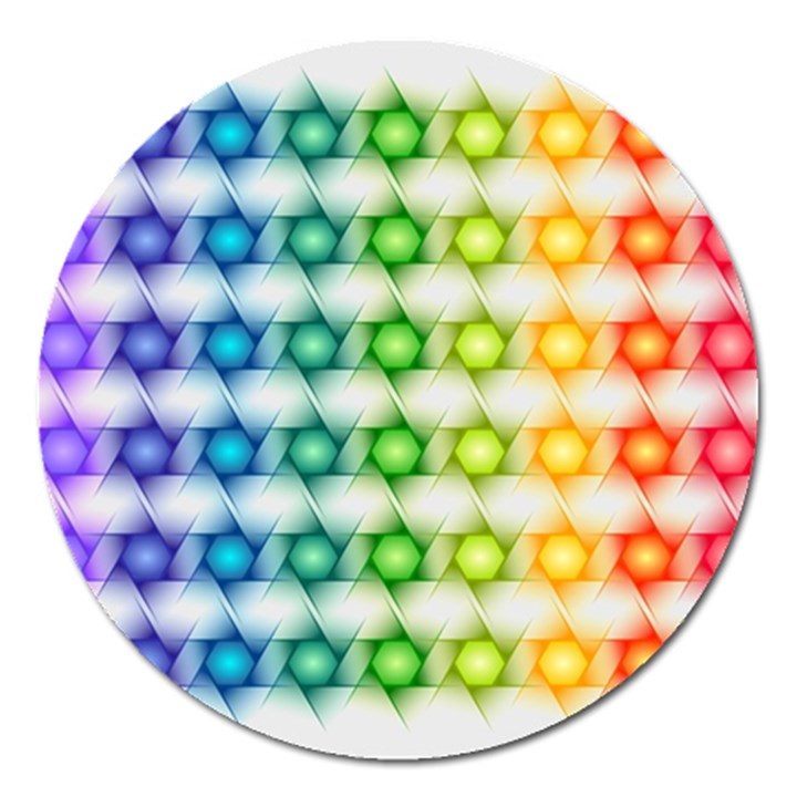 Background Colorful Geometric Magnet 5  (Round)