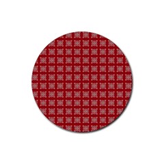 Christmas Paper Wrapping Paper Rubber Round Coaster (4 Pack)  by Simbadda