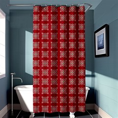 Christmas Paper Wrapping Paper Shower Curtain 36  X 72  (stall)  by Simbadda