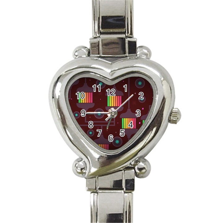 Non Seamless Pattern Background Heart Italian Charm Watch