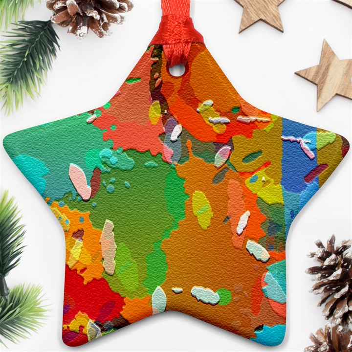 Background Colorful Abstract Star Ornament (Two Sides)