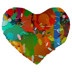 Background Colorful Abstract Large 19  Premium Heart Shape Cushions