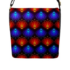 Background Colorful Abstract Flap Closure Messenger Bag (l) by Simbadda