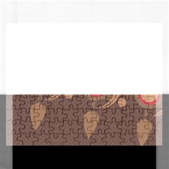 Background Tribal Ethnic Red Brown Rectangular Jigsaw Puzzl by Simbadda