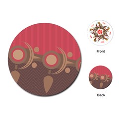 Background Tribal Ethnic Red Brown Playing Cards Single Design (round) by Simbadda