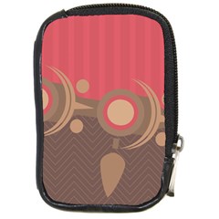 Background Tribal Ethnic Red Brown Compact Camera Leather Case by Simbadda