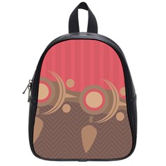 Background Tribal Ethnic Red Brown School Bag (small)