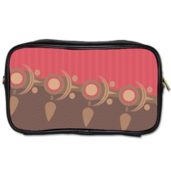 Background Tribal Ethnic Red Brown Toiletries Bag (one Side) by Simbadda