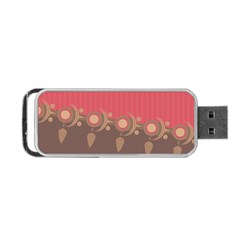 Background Tribal Ethnic Red Brown Portable Usb Flash (one Side) by Simbadda