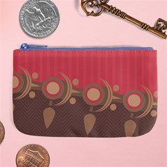 Background Tribal Ethnic Red Brown Large Coin Purse by Simbadda