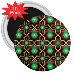 Pattern Background Bright Brown 3  Magnets (10 Pack)  by Simbadda