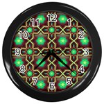 Pattern Background Bright Brown Wall Clock (Black) Front