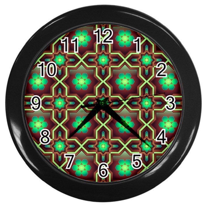 Pattern Background Bright Brown Wall Clock (Black)