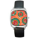 Background Texture Mosaic Square Metal Watch Front