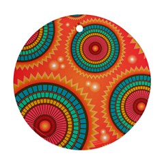 Background Texture Mosaic Round Ornament (two Sides) by Simbadda