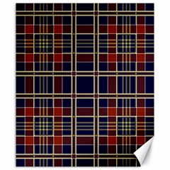 Plaid Tartan Scottish Navy Gold Canvas 20  X 24  by Simbadda