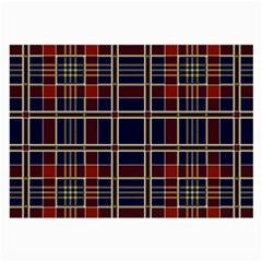 Plaid Tartan Scottish Navy Gold Large Glasses Cloth (2 Sides) by Simbadda