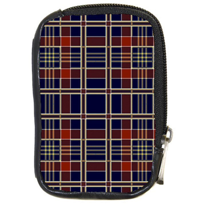 Plaid Tartan Scottish Navy Gold Compact Camera Leather Case