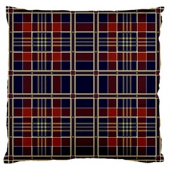 Plaid Tartan Scottish Navy Gold Large Cushion Case (one Side) by Simbadda