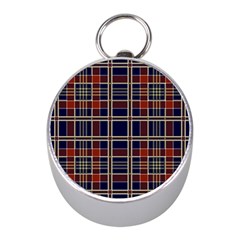 Plaid Tartan Scottish Navy Gold Mini Silver Compasses by Simbadda