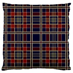 Plaid Tartan Scottish Navy Gold Standard Flano Cushion Case (one Side) by Simbadda