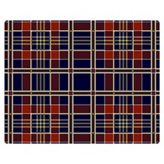 Plaid Tartan Scottish Navy Gold Double Sided Flano Blanket (medium)  by Simbadda