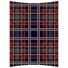 Plaid Tartan Scottish Navy Gold Back Support Cushion by Simbadda