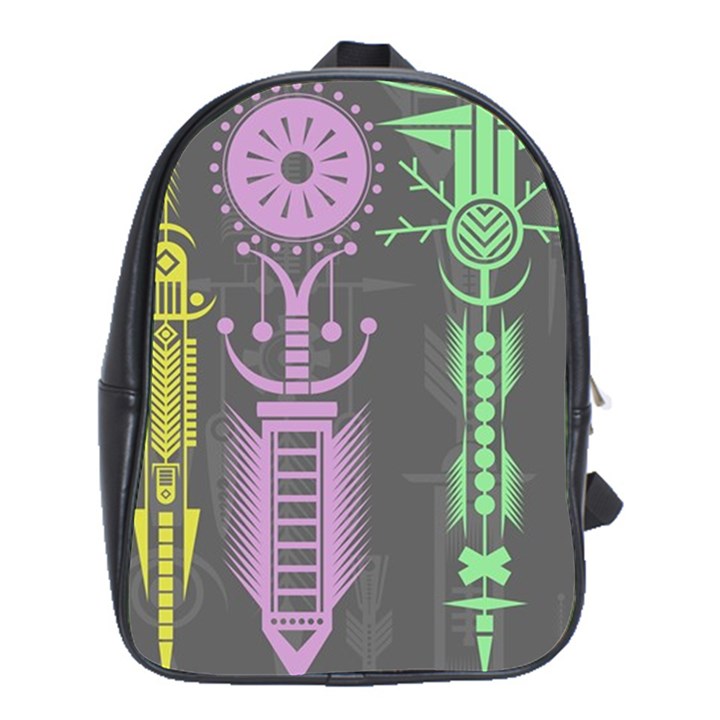 Background Non Seamless Pattern School Bag (XL)