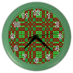 Lumberjack Plaid Buffalo Plaid Color Wall Clock by Simbadda