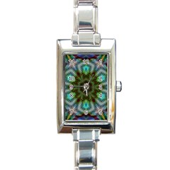 Art Background Flames Rectangle Italian Charm Watch by Simbadda