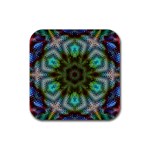 Art Background Flames Rubber Coaster (Square)  Front