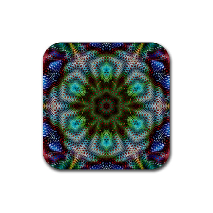 Art Background Flames Rubber Coaster (Square) 