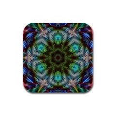 Art Background Flames Rubber Square Coaster (4 pack) 