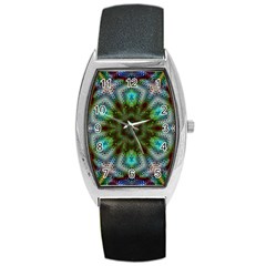 Art Background Flames Barrel Style Metal Watch