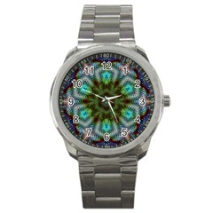 Art Background Flames Sport Metal Watch