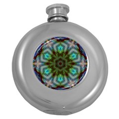 Art Background Flames Round Hip Flask (5 oz)