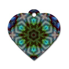 Art Background Flames Dog Tag Heart (One Side)